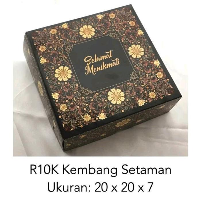 Dus R10K Kembang Setaman/Dus Nasi 20 X 20 X 7 Motif Kembang Setaman/Dus Nasi Hajatan/Dus Roti Kue/Sn