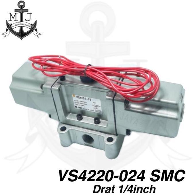 solenoid valve 5/2 double coil smc vs4220-024 1/4" ac220v
