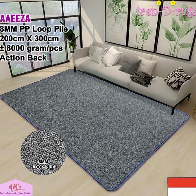 Karpet bulu permadani jumbo alas lantai ruang tamu polos minimalis NMs