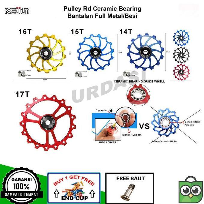Pulley RD Bearing CERAMIC KERAMIK 15T MEIJUN Sepeda Lipat MTB LONCER
