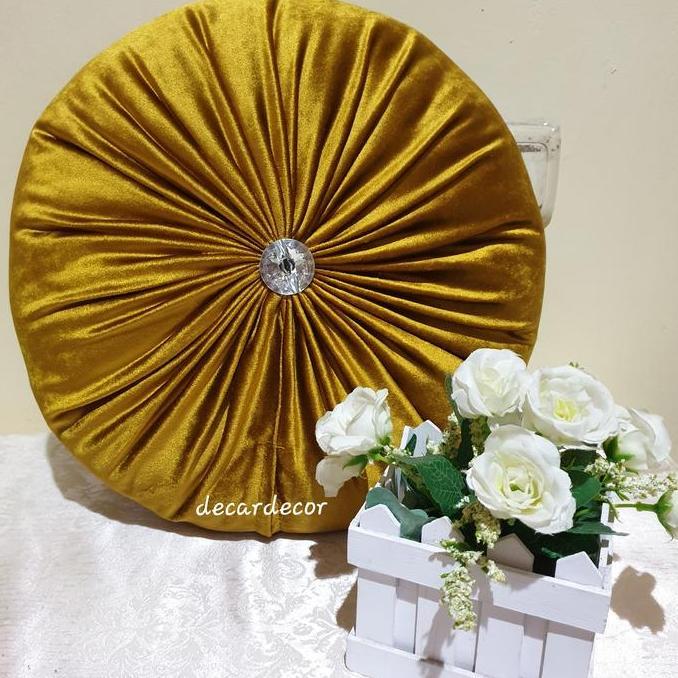 bantal bulat mewah beludru - bantal mewah - bantal sofa - bantal kursi