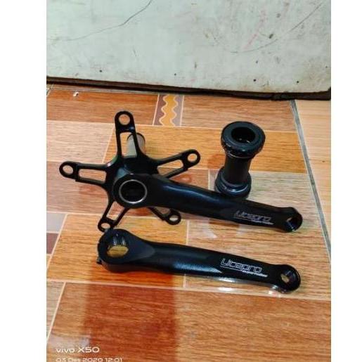 Crank Arm Set Hollowtech2 Merk Litepro Original Super Hollow Cnc Hitam