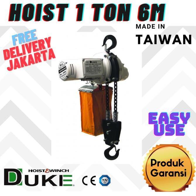 ,,,,,,,] Chain Hoist 1 ton 1000kg Taiwan merk DUKE Katrol elektrik hoist rantai