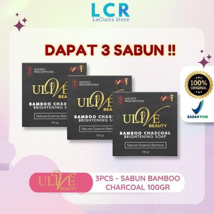 (PROMO 3 SABUN) Sabun MSI Bamboo Charcoal Ulive Beauty Soap Original Halal | MSI Sabun MSI Bamboo Ch