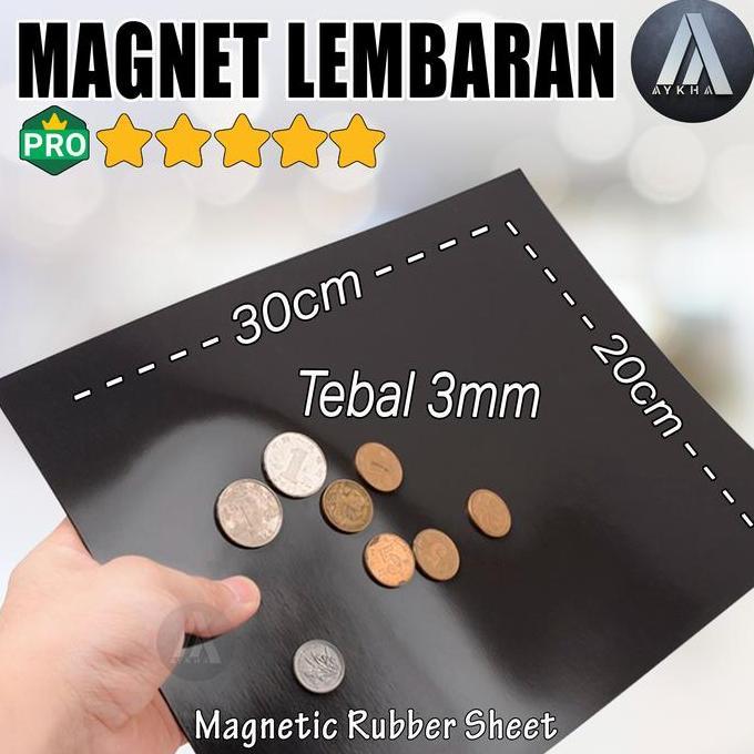Magnetic Strip Rubber Sheet Magnet Lembaran Karet A4 20x30cm Tebal 3mm