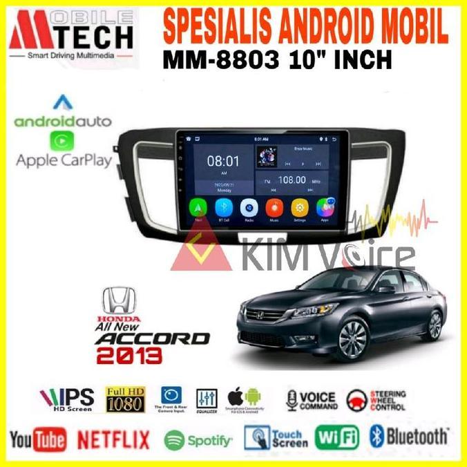 VIRALL HEAD UNIT ANDROID MTECHMM-8803 10 INCH OEM HONDA ACCORD 2013 SOKET PNP+CANBUS //