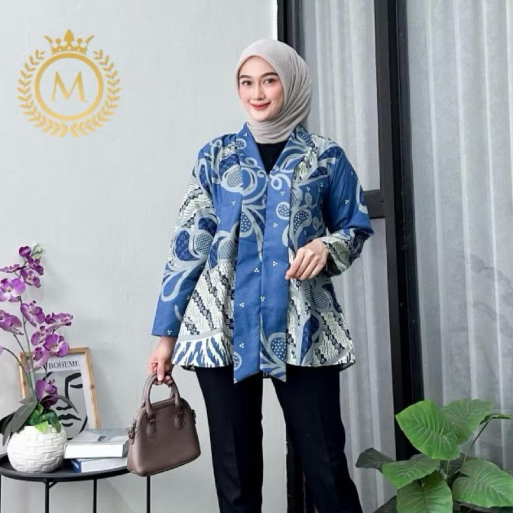 Gratong Blus Batik Wanita Modern / Kebaya Batik Kantor M L Xl Xxl / Baju Batik Wanita Modern / Blus 