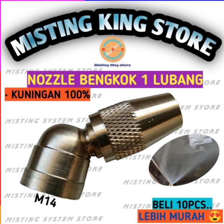 Bisa Cod Nozzle Kuningan Sprayer Elektrik Bengkok 1 Lubang Misting Nozle Spuyer Kabut Knapsack Nosel