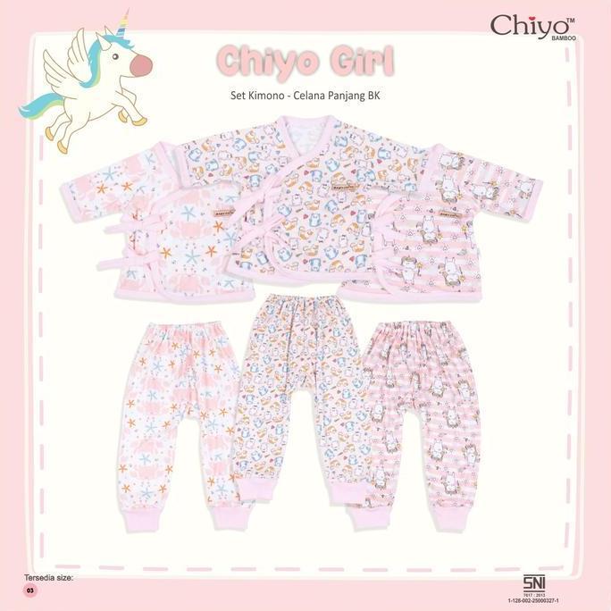 DY142 - CHIYO BABY (3stel) Kimono + Celana Panjang Motif Terbaru BAMBOO FIBRE baju newborn | Stelan 