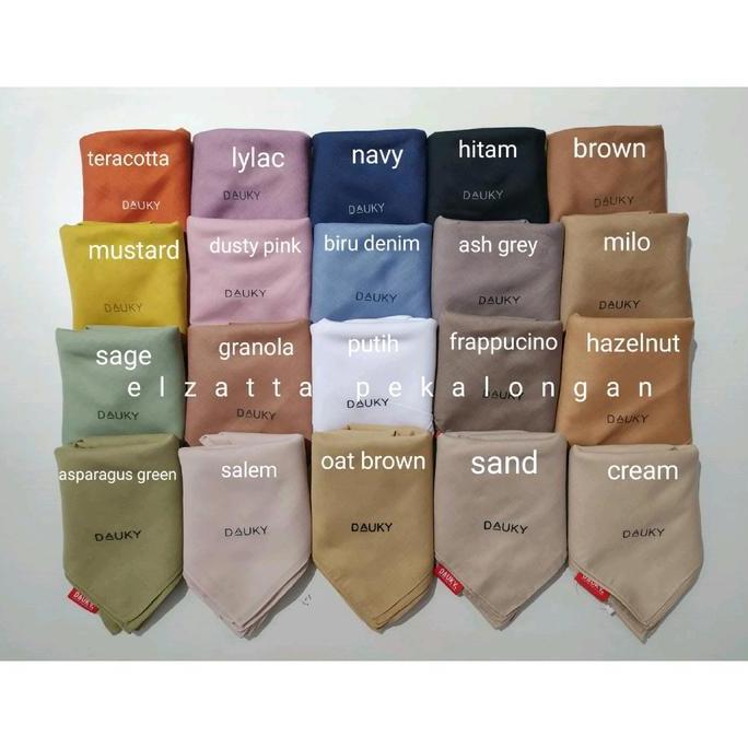 Thegirlrelig- Dauky Fashion Scarf Segiempat Polos Plain Square Dauky