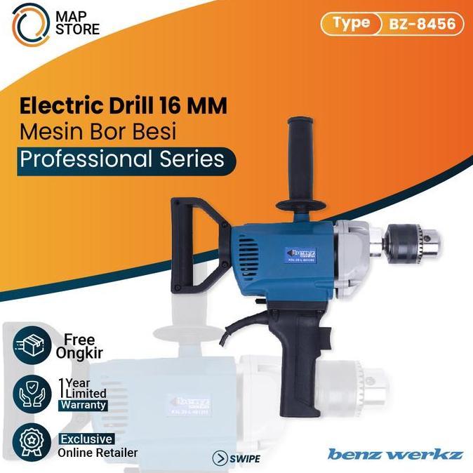 Promo Mesin Bor besi 16 mm / Bor Tangan / Electric Drill 16 mm Benz BZ 8456 Diskon