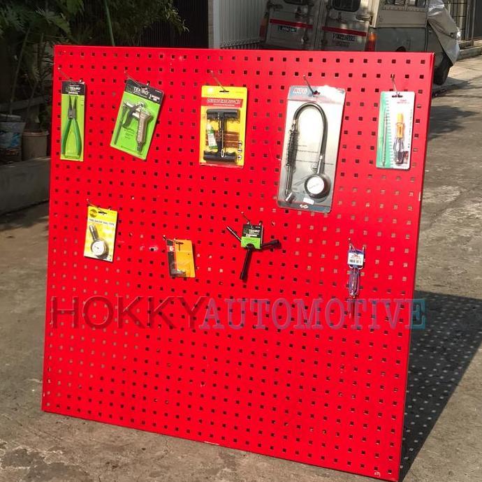 Promo rak dinding gantung penyimpanan perkakas bengkel ukuran 100x100cm / rak tool bengkel perkakas 