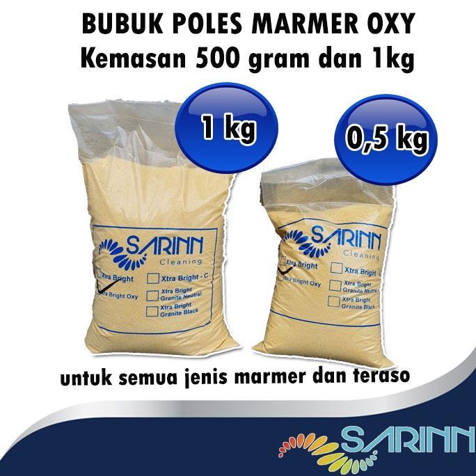 Obat bubuk poles kristalisasi marmer teraso Xtra Bright Oxy kemasan 0,5kg dan 1kg Marble Terrazo Pol