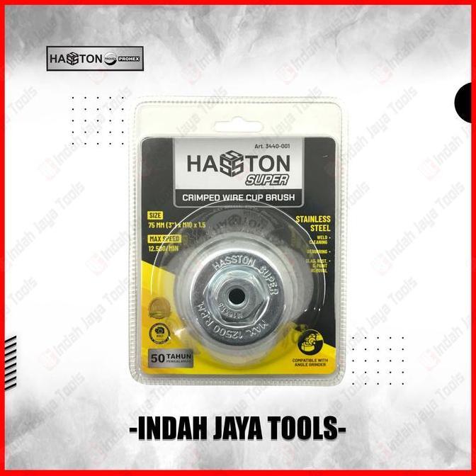 Tools- Hasston Prohex 3440-001 Sikat Kawat Mangkok Stainless 3 Inch Gerinda