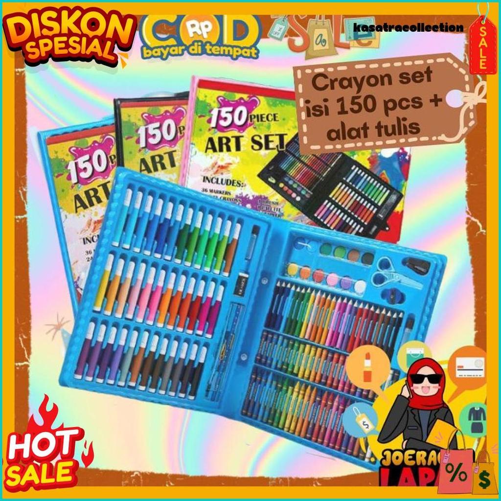 [Joeragan Lapak] Alat Tulis Set Isi 150 Pcs Mewarnai Dan Menggambar Anak Set Lengkap Crayon Krayon S