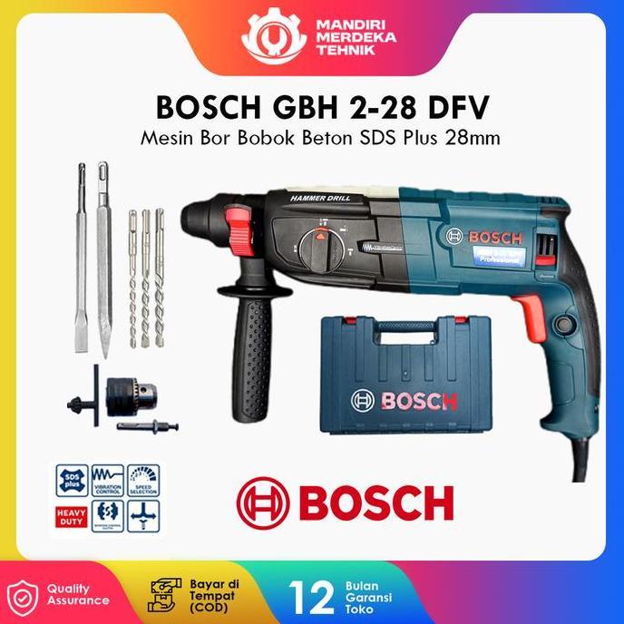 Promo PROMO TERMURAH BOSCH GBH 2-28 DRE Rotary Hammer Mesin Bor 3 Fungsi Bobok Beton Kayu Besi 1.000