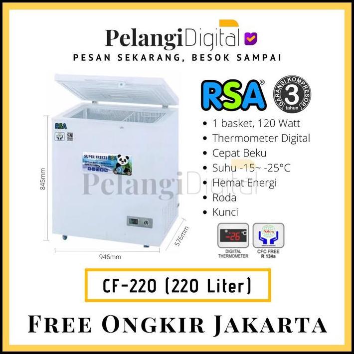 RSA Chest Freezer Box Garansi Resmi - 220 Liter - CF-220 best seller