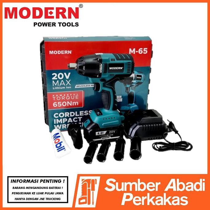 Modern M-65 Mesin Bor Impact Wrench Cordless Pembuka Baut Baterai M65 Kualitas Terbaik Harga Termura