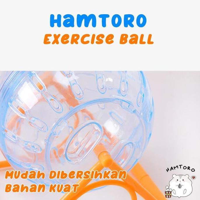 Hamtoro Exercise Ball 2 in 1 Bahan TEBAL & Besar Mainan Kincir Hamster [terbaik]