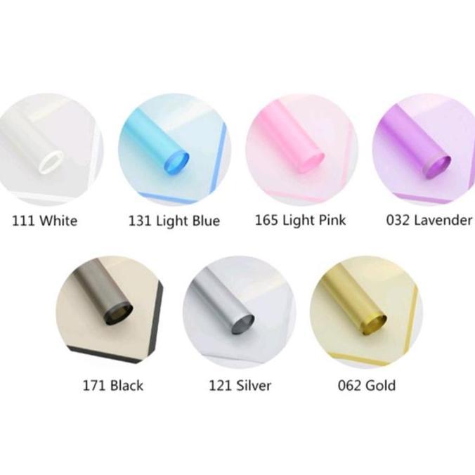 Flowbty- ( 10 Lembar ) Kertas Buket Cellophane List Segi / Cellophane List / Kertas Buket List Biru