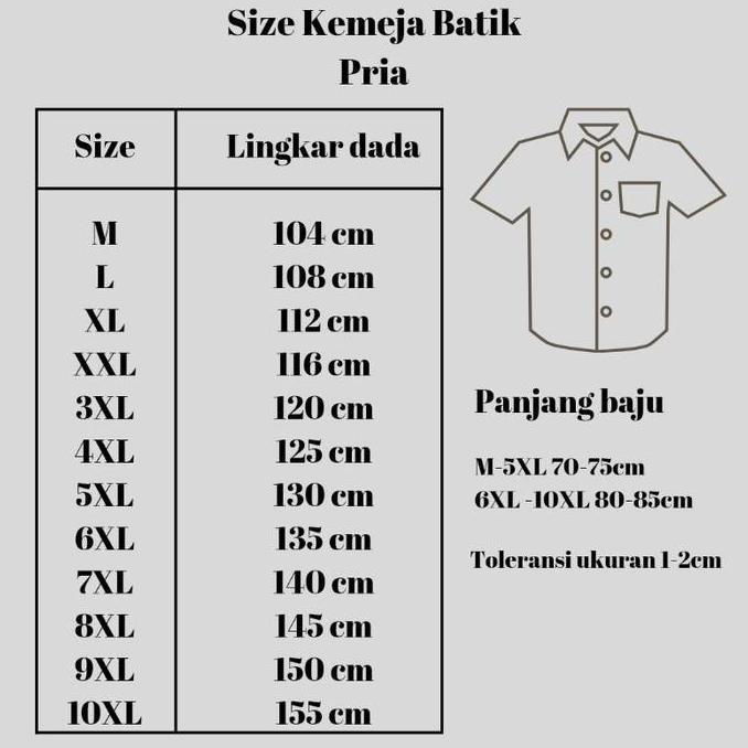 Kemeja batik lurik pria pendek jumbo besar bsize 5XL 6XL 7XL 8XL