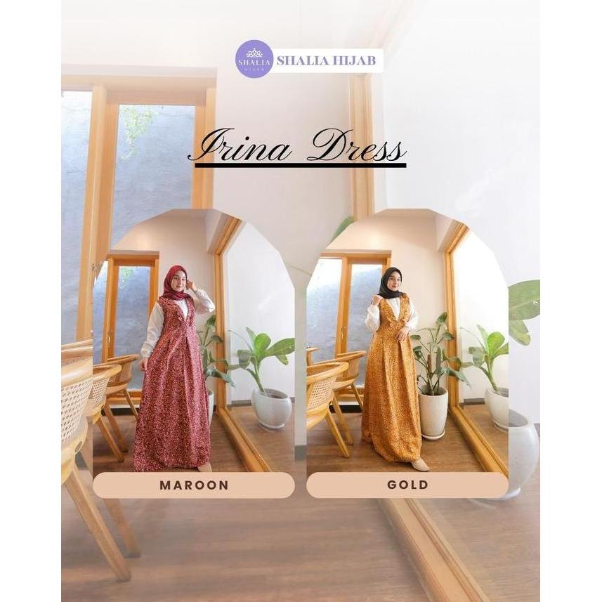 Regreg- Gamis Irina Kain Tifany Silk Busui Jumbo Ld 110 Kombinasi Polos Motif Bunga Floral | Dress W