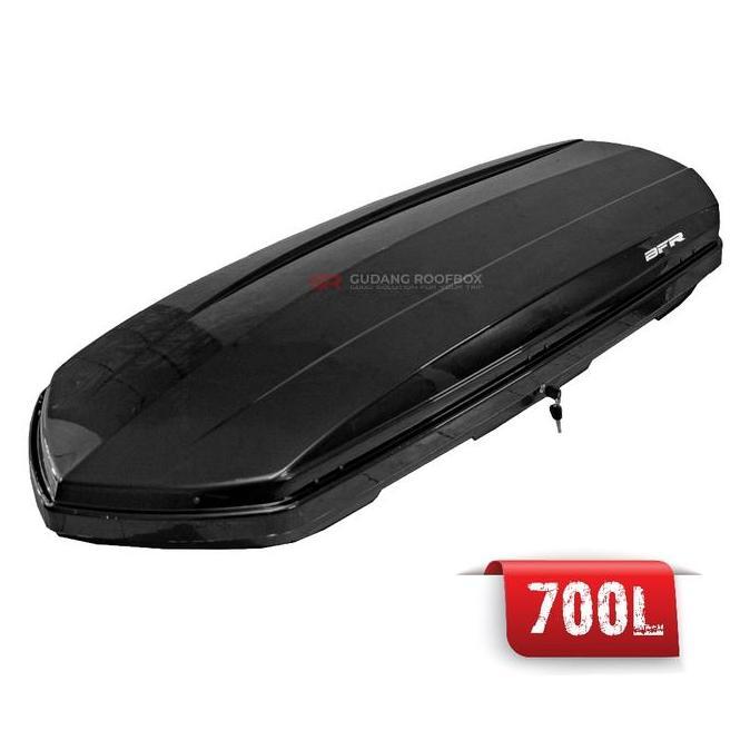 PAKET ROOF BOX DAN CROSSBAR ROOF BOX BAGASI ATAS UNTUK MOBIL INNOVA REBORN MATERIAL ABS ORIGINAL BFR