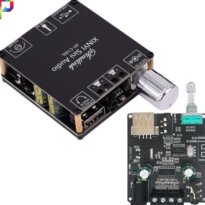 Mini Stereo Ampli Mini Audio Amplifier Bluetooth Blutut Class D 2x 100 watt Bass Mantap 12-24V TERBA