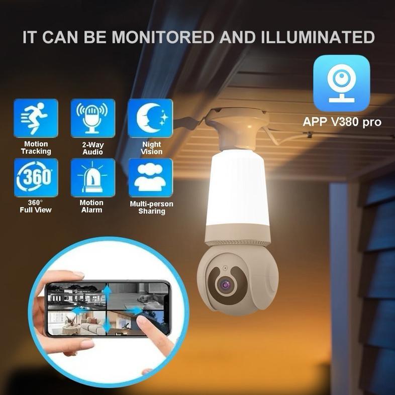 Kamera CCTV IP Camera V380 BOHLAM LAMPU 360 View Wifi Wireless / CCTV Bola Lampu CCTV Wifi IP Kamera