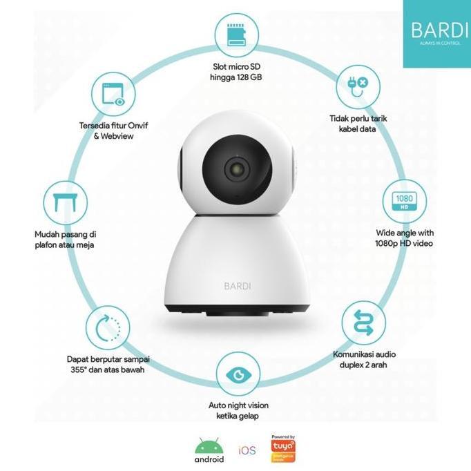 Actionx- Bardi Ip Camera Indoor Outdoor Ptz Cctv Smart Bundle Cctv Bardi