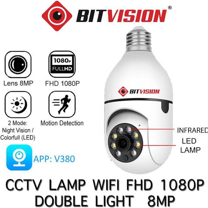 Actionx- L31 Kamera Cctv Lampu Ip Wireless Panorama Fisheye 360 (Bohlam / Bulb)