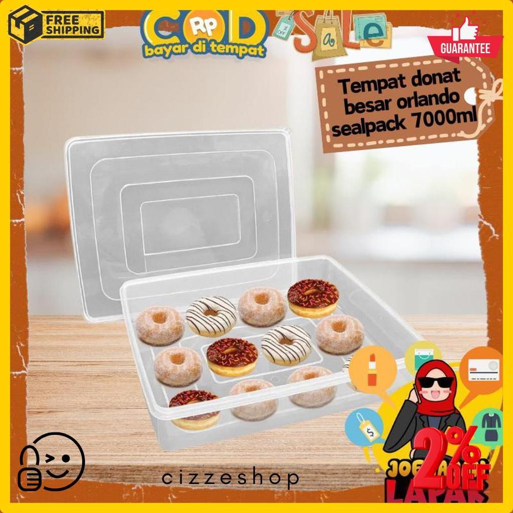 [Joeragan Lapak] Tempat Donat Besar - Wadah Makanan Serbaguna Box Plastik Transparant Bening Jualan 