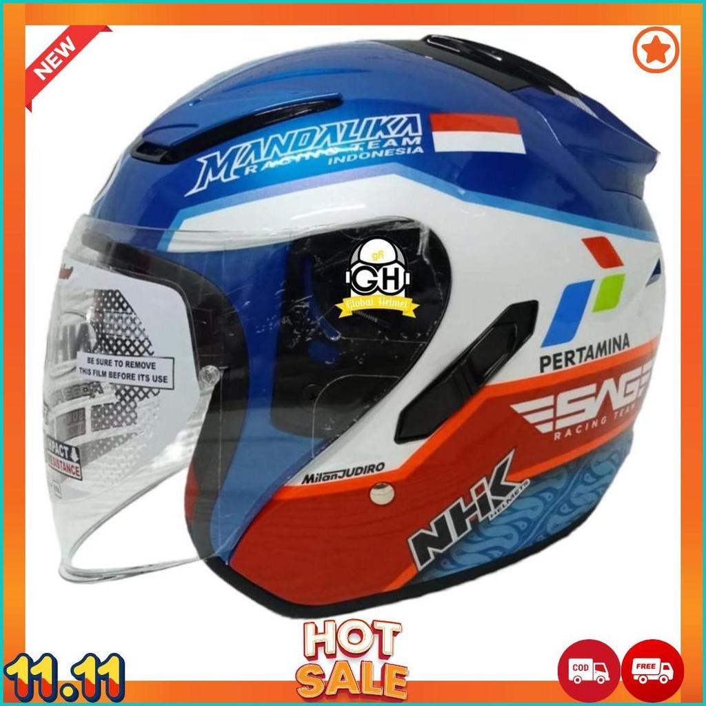 Helm Nhk Half Face R1 Gp Edition Mandalika [H2]