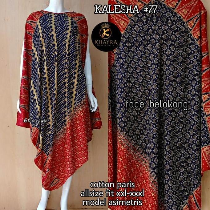 KALESHA TRUNTUM BATIK PARIS / DRESS BATIK SOLO TERBARU / KAFTAN BATIK PARIS JUMBO / GAUN WANITA ELEG