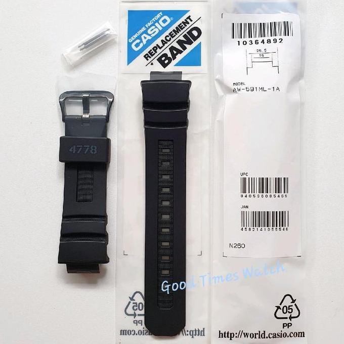 Strap G-Shock Aw-591Ml-1A Aw 591Ml Aw 591 Fit Aw 590 Casio Original Terbatas