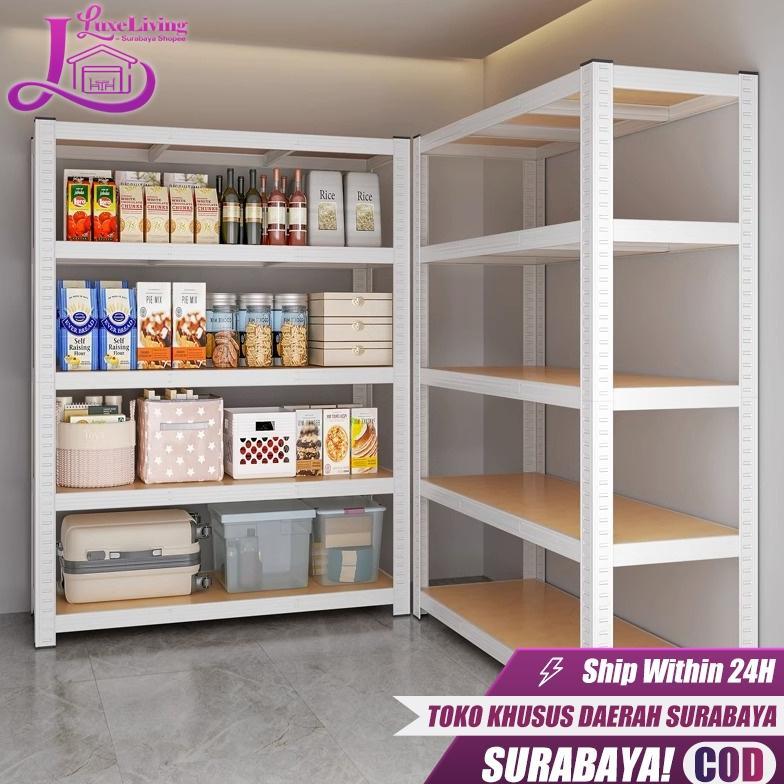 [Surabaya Express]Rak Besi Siku 6 Susun Rak Gudang Serbaguna Rak Gudang Rak Dapur Rak Supermarket Ra