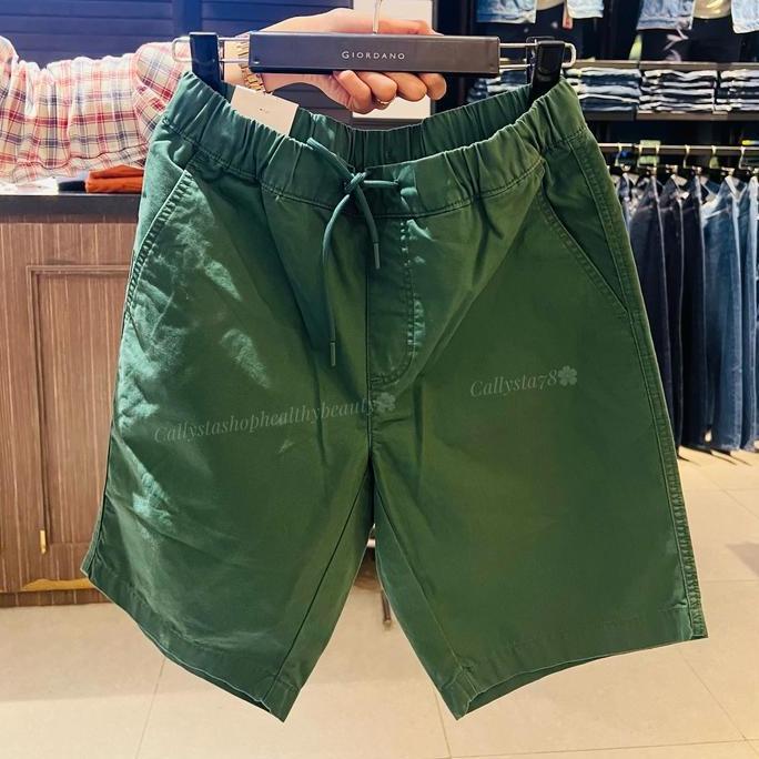 Giordano Drawsting Celana Pendek Giordano Pria Snature Dark Pine