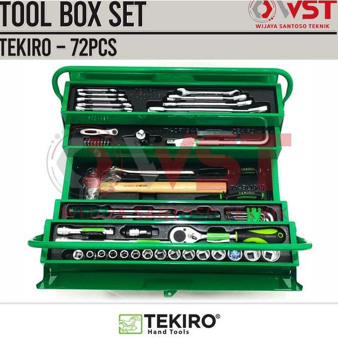 Promo Tekiro Toolbox Set 72pcs / Mechanic Tools Set 72 pcs Tool Kit Set Diskon