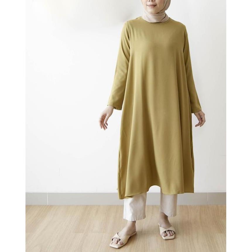 DISKON MISTYVORI | IRENE TUNIK BAJU WANITA BASIC ANTI KUSUT POLOS MUSLIM PANJANG KATUN SOFT SIMPLE F
