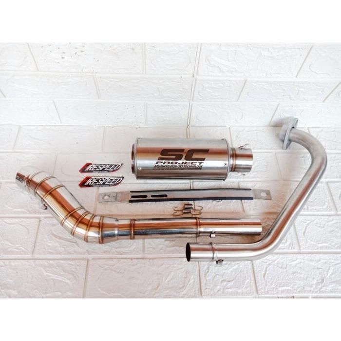 Knalpot Racing Sc Project Vixion/R15/Xabre/Byson/Cb150R/Cbr150/Verza/Megapro/Sonic/Cs1/Satria Fu Kar