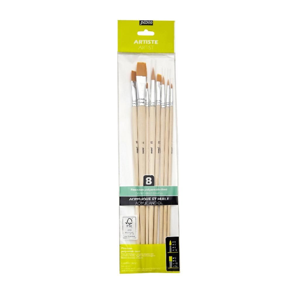 Pebeo Golden Taklon Oil and Acryllic Brush Set Kuas Lukis untuk Cat Minyak & Akrilik