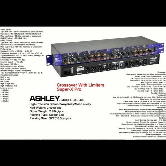Crossover Aktif ASHLEY CX 3400  crosover CX3400 SUPER Xpro Limiter
