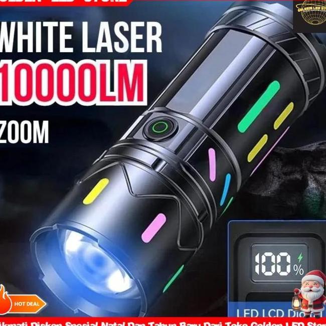 Senter Laser Led Zoomable Multifungsi Senter Led Rechargeable