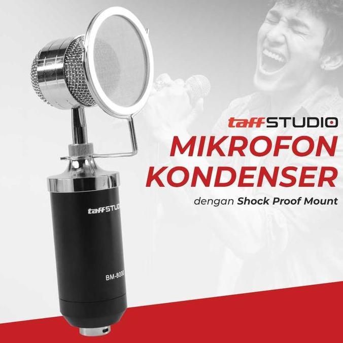 Mic Microphone Condenser BM 8000 Original Bonus Spliter 3.5