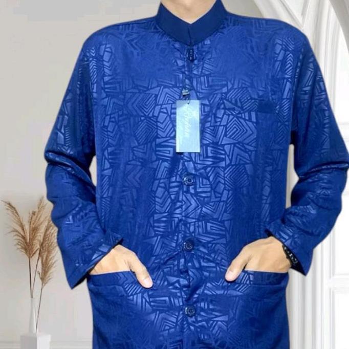 FREE ONGKIR BAJU KOKO DEWASA KOKO SULTAN EMBOS KOKO MUSLIM LANGAN PANJANG  PRIA KAIN ATASAN