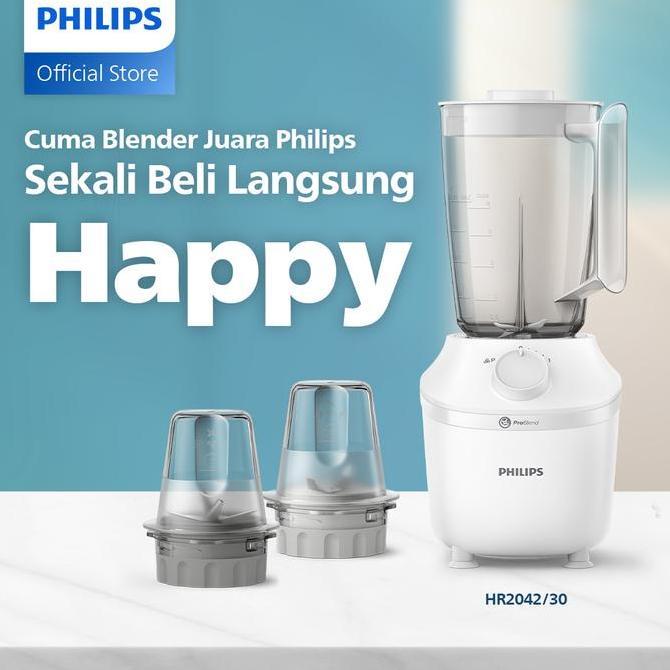Blender Philips Plastik 1 Liter - 3000 series HR2042/30 - Blender Jus - Blender Juicer- Blender Terb