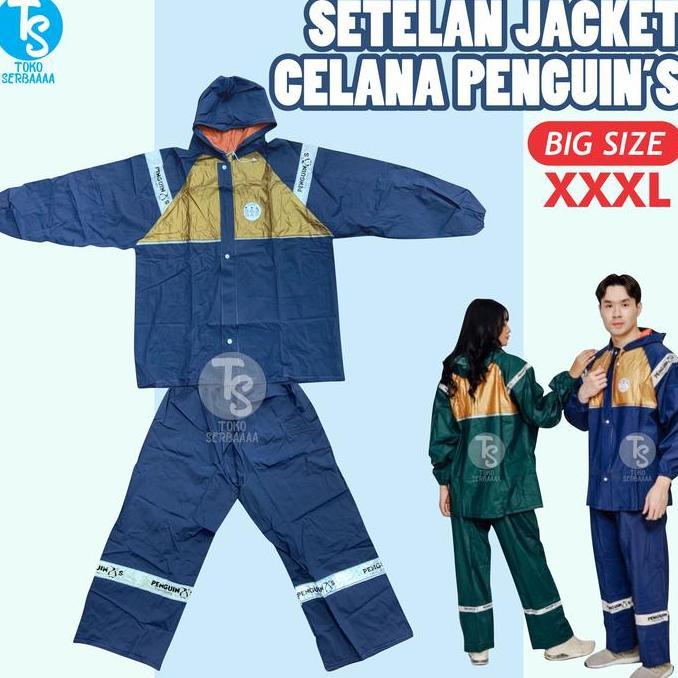 Jas Hujan Setelan Raincoat BIG SIZE Pria Wanita Penguin CX-7 (XXXL)