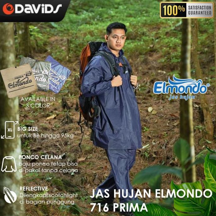Jas Hujan Setelan Dewasa Jaz Ujan Ponco Celana Raincoat Elmondo 716