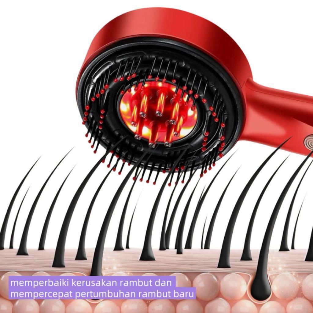Sisir Pijat Kepala Elektrik Dengan Terapi Led Merah