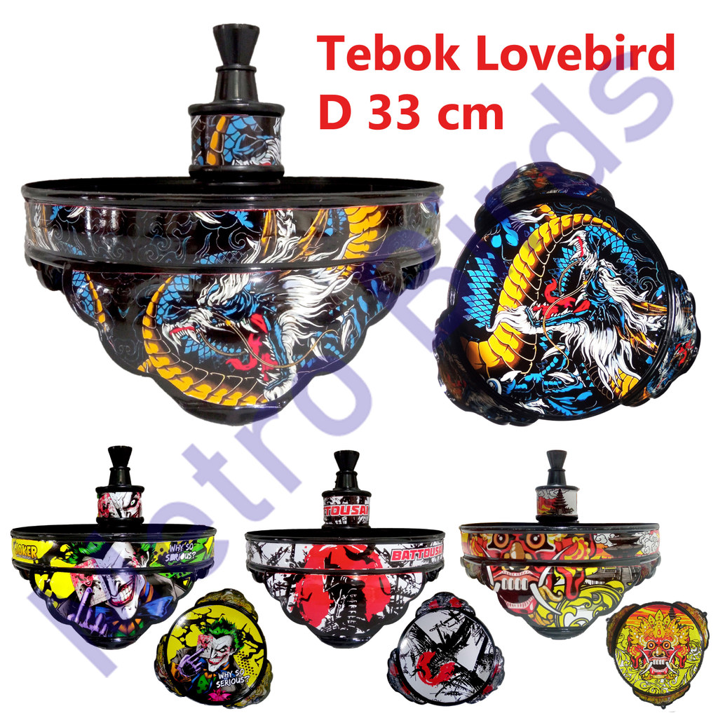 Tebok Lovebird Decal 33cm Tebal PVC Helopet Sangkar Burung Lb Pleci Sogon